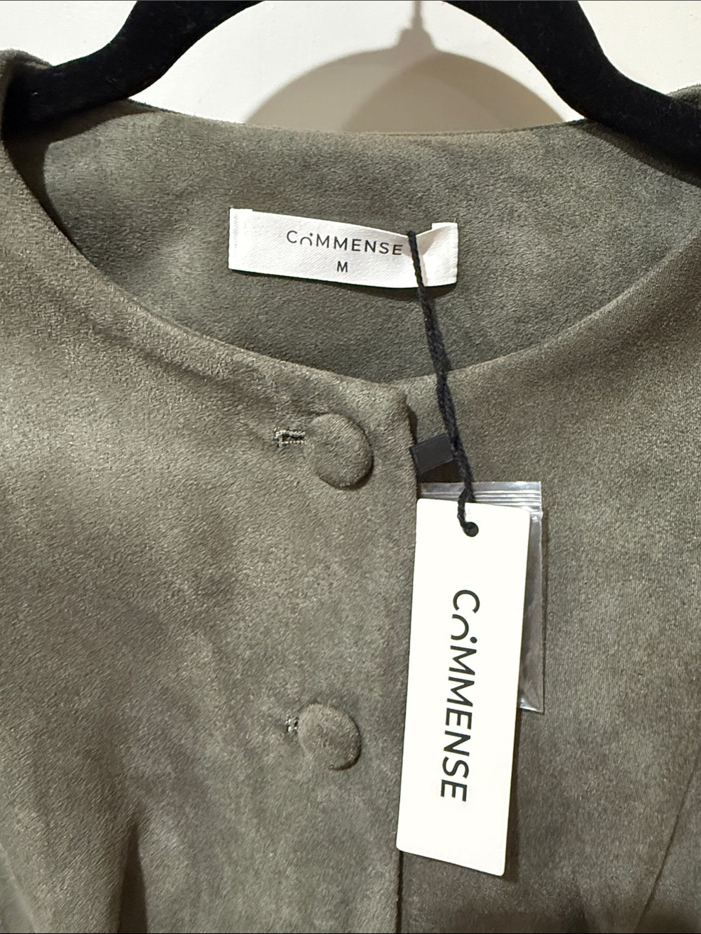 Commense Olive Suede Button-Front Jacket - Picture 2 of 6
